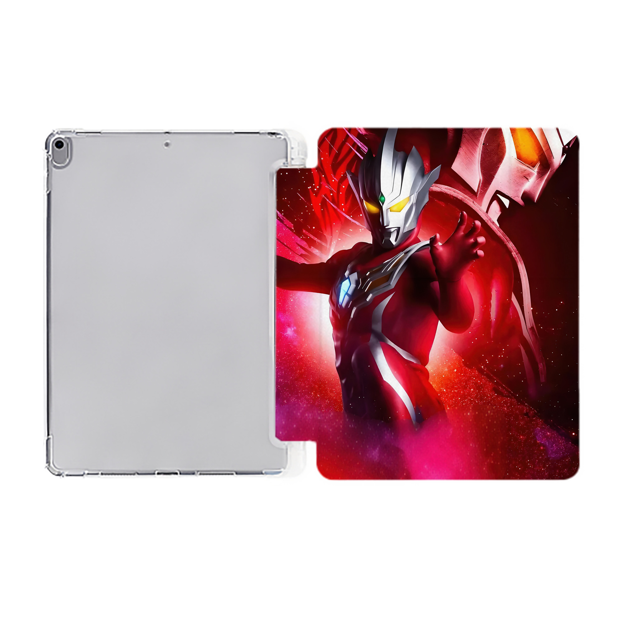 （画像用） ウルトラマン Ultraman IPad ケース ペン収納付き 三つ折りスタンド PUレザー×シリコン 対応機種9.5/10.5/10.9インチ